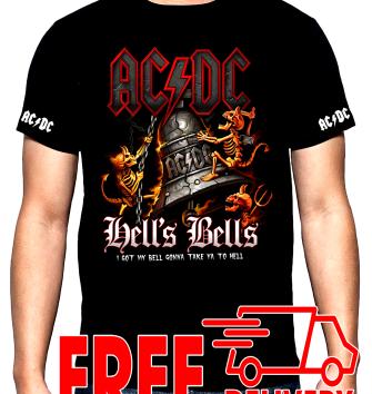 AC DC,Hells Bells, men's  t-shirt, 100% cotton, S to 5XL